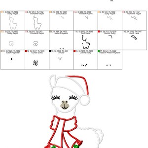 Christmas Llama Alpaca Applique winter outfit fringed scarf tassels Santa hat kids boys girls machine embroidery designs many sizes image 5
