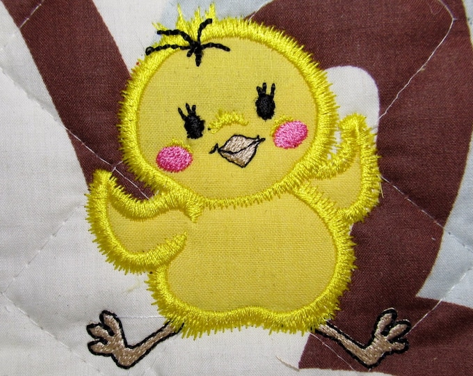 Easter chick - machine embroidery fill stitch and applique embroidery designs
