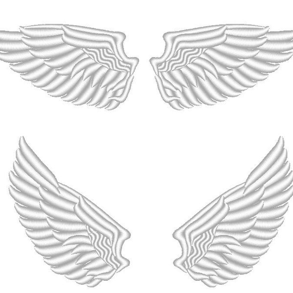 Motif de broderie à la machine The Angel Wings au point de remplissage de 2, 2,5 et 3 pouces