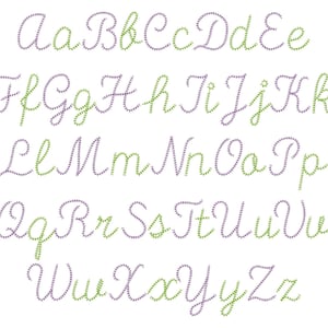 Quick light stitch Chain FONT machine embroidery designs in assorted mini sizes alphabet letters, playful kids link chain name, BX included