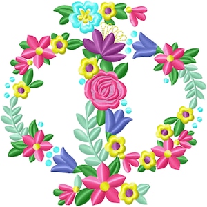 Fraternidades y hermandades de mujeres Letra de fuente griega floral PHI, diseños de bordado de máquinas 3.5 4 5 6 7 in. DESCARGA INSTANTE