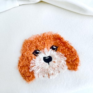 Fringed Fluffy Puppy Golden Retriever face pet awesome dog head fur chenille fringe machine embroidery designs sizes 3 up to 4.5 inches