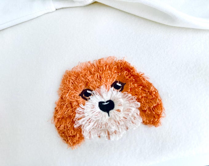 Fringed Fluffy Puppy Golden Retriever face pet awesome dog head fur chenille fringe machine embroidery designs sizes 3 up to 4.5 inches
