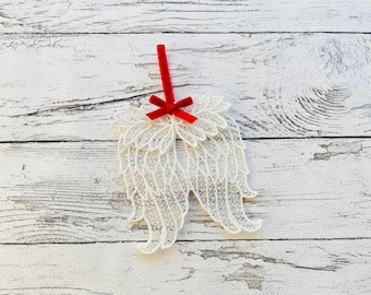 Angel wings FSL, Free standing lace Christmas decoration ornament machine embroidery designs for hoop 4x4, 5x7 assorted sizes fairy wings
