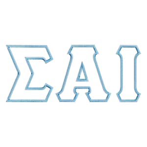 Large Greek alphabet ZIG ZAG outline Applique Greek font monogram simple applique machine embroidery designs multiple sizes 2.6 to 5.6 inch