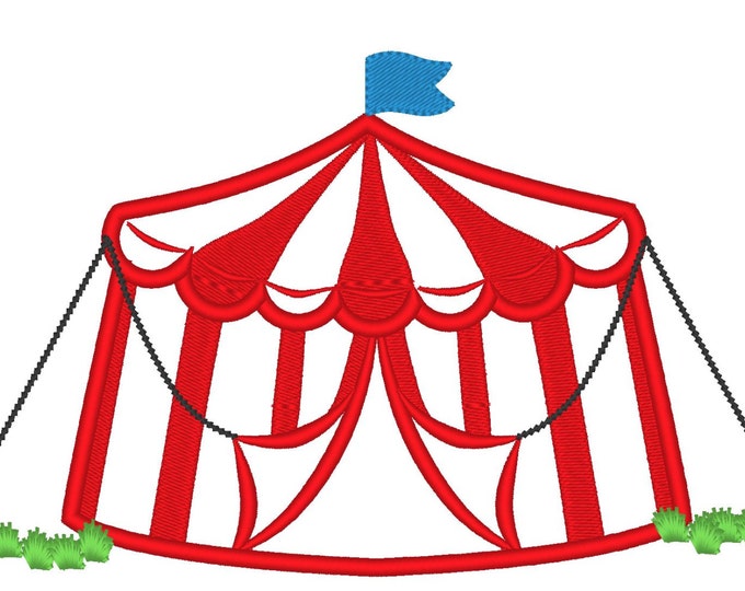 Big top Tent - machine embroidery applique designs - for hoop 5x7 an 6x10 INSTANT DOWNLOAD