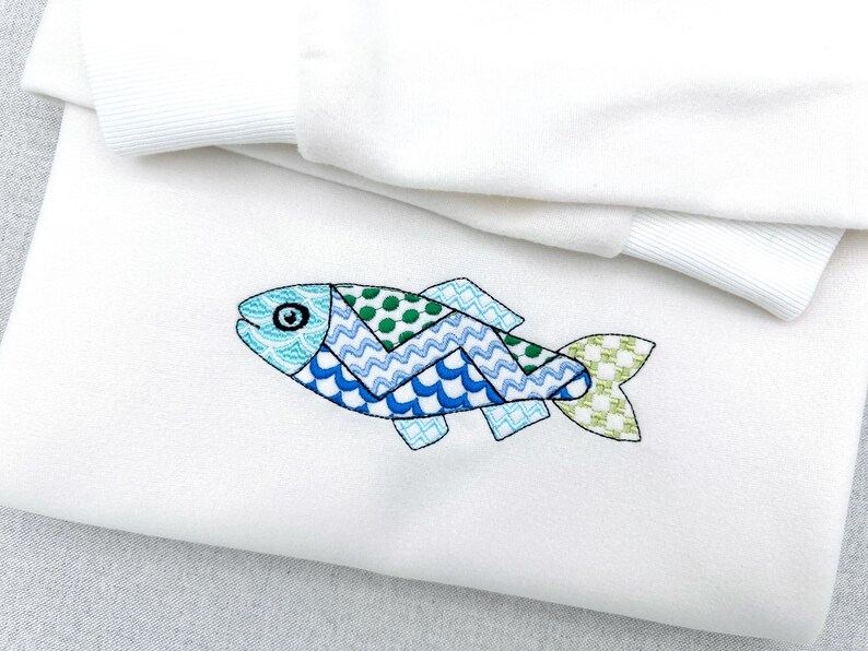 Patchwork Fish Patchwork Fish Cute Patterned Fish Outline Kids Baby Boys Nautical ...