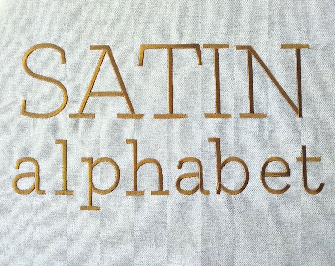 Satin stitch Font Classy embroidery font alphabet embroidery machine designs many sizes 0.8 up to 4.4 inches monogram block font BX included