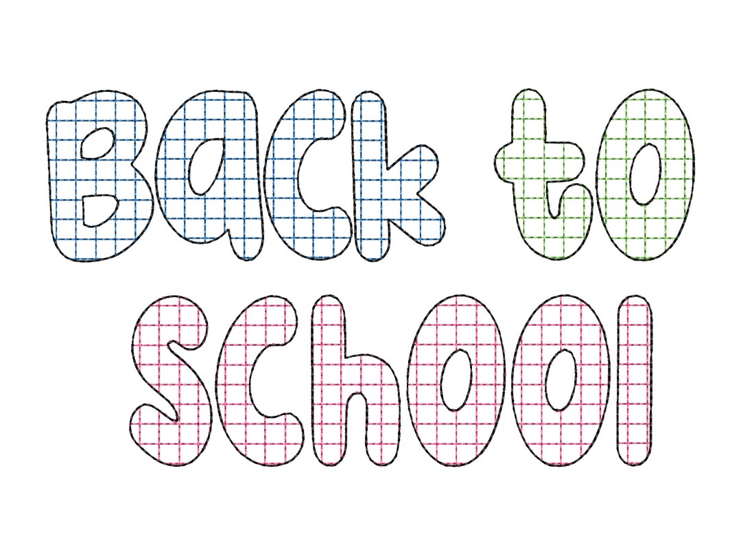 Quick Sketch Stitch Plaid FONT Squared Print One Height Alphabet ...