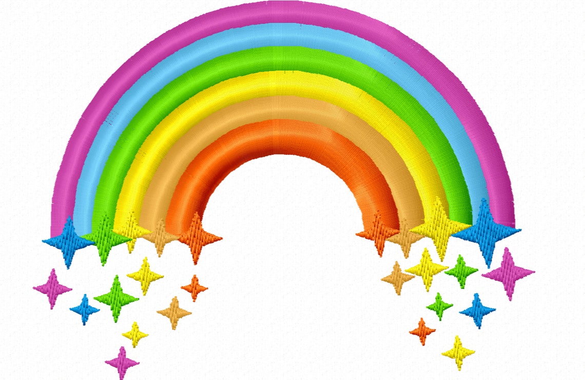 Süße RegenbogenSet von zwei Regenbogen mit fallenden