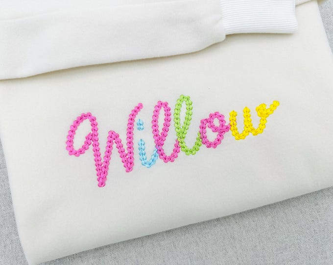 Extra Bold Chain stitch FONT handwritten script Alphabet Monogram machine embroidery designs knit effect sizes 2.2 up to 4.5 inches