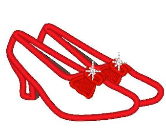 Dorothy red shoes - Ruby slippers - The Wonderful Wizard of Oz  - machine embroidery applique designs - 4x4 and 5x7 INSTANT DOWNLOAD