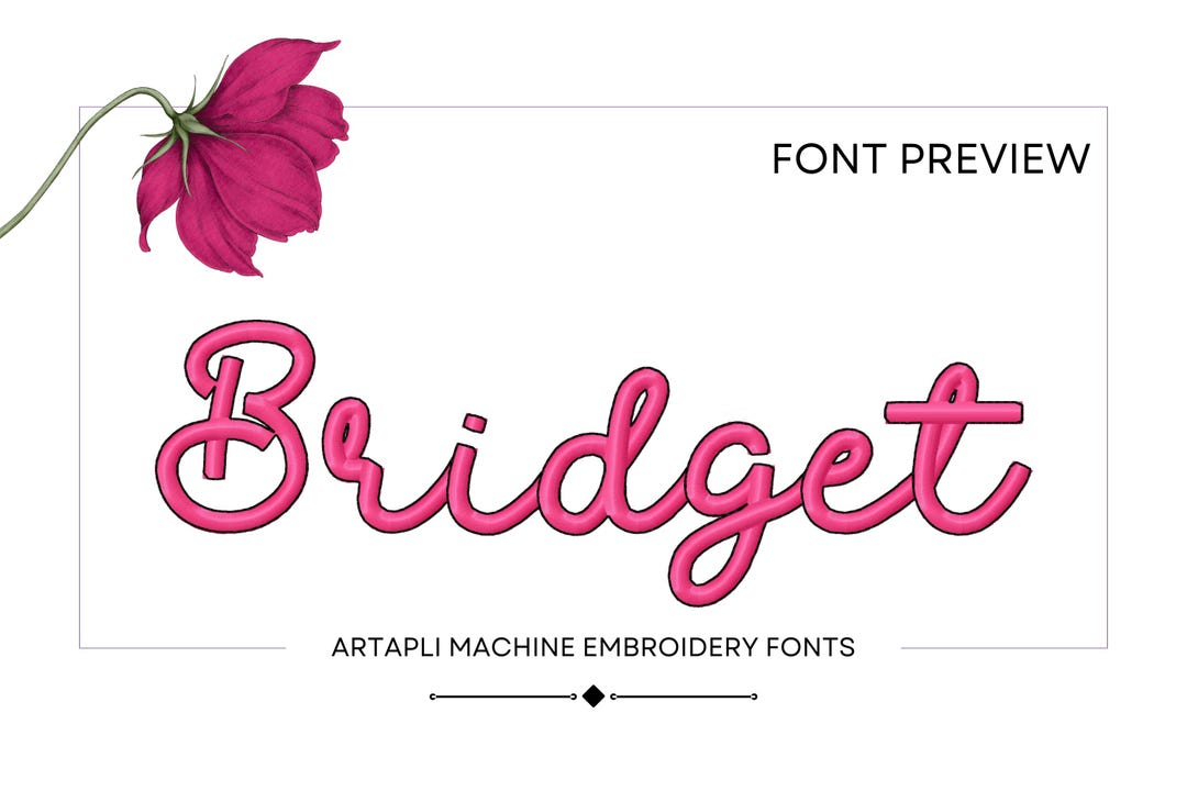 Satin Stitch and Outline FONT Barb Handwritten Script Font Alphabet ...