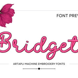 Satin Stitch and Outline FONT Barb Handwritten Script Font Alphabet ...