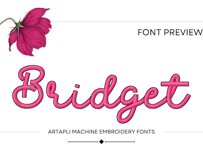 Satin stitch and outline FONT Barb handwritten script Font alphabet monogram machine embroidery designs small sizes 1 up to 2 inch, BX