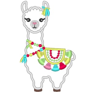 Tassels Llama, Fringed tassel applique, Lama boho, tassel, llama, ITH In the hoop machine embroidery design image 1