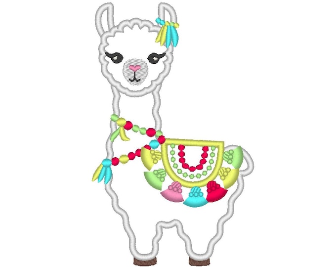 Tassels Llama, Fringed tassel applique, Lama boho, tassel, llama, ITH In the hoop machine embroidery design