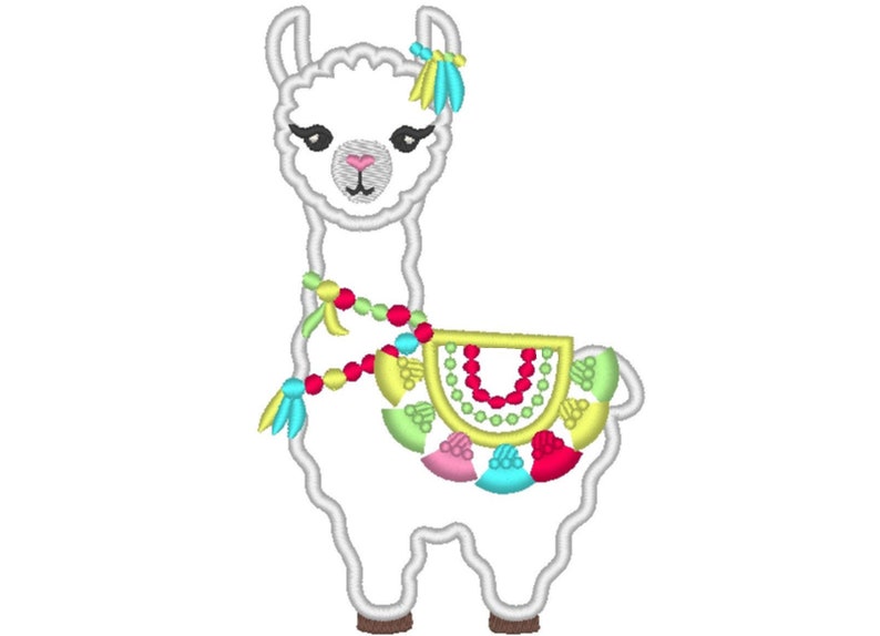 Tassels Llama, Fringed tassel applique, Lama boho, tassel, llama, ITH In the hoop machine embroidery design image 1