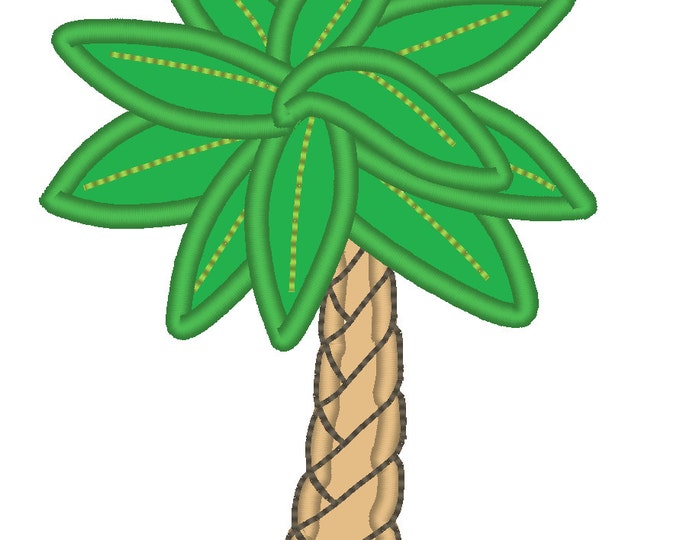 Cool Palm tree - machine embroidery applique and fill stitch designs - for hoop 4x4, 5x7, 6x10  INSTANT DOWNLOAD