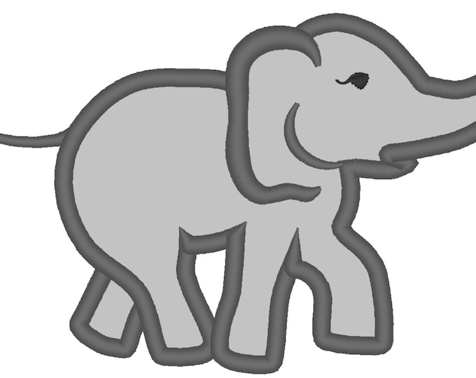 Elephant simply applique machine embroidery designs 4x4, 5x7  INSTANT DOWNLOAD