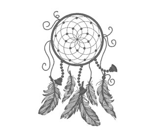 Dream catcher/ Glow in the dark special designed machine embroidery / sizes 4x4 5x7 6x10 8x8 /