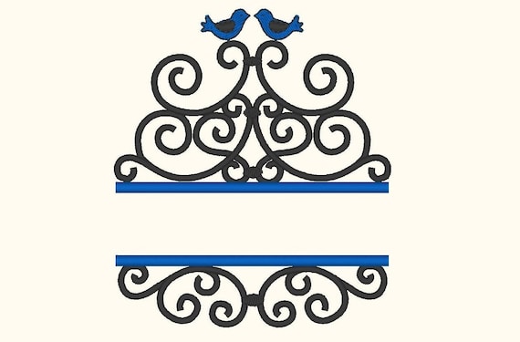 Family Banner Ornament With Birds And Mini Font Machine Etsy