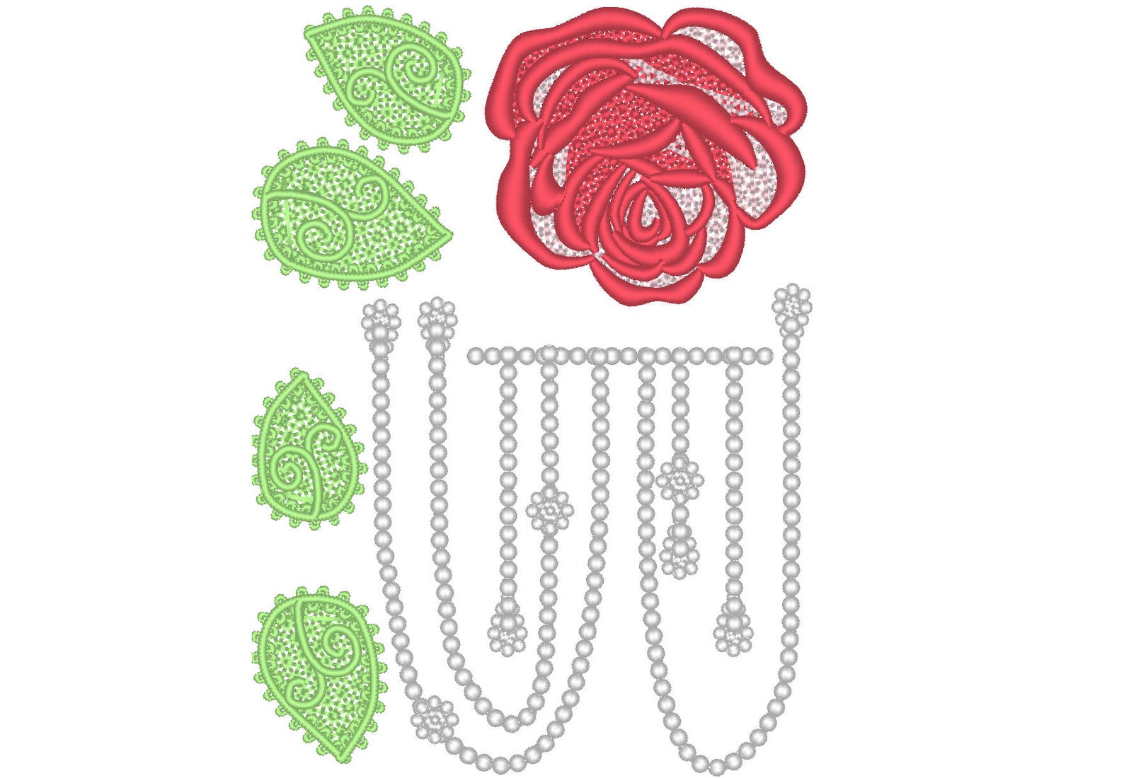 Rose Accent FSL Free Standing Lace Machine Embroidery Designs in the ...