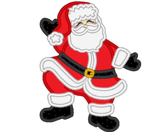 Dancing Santa Christmas Santa happy awesome Santa embroidery applique design Santa applique assorted sizes  5x7 6x10 8x8 8x12