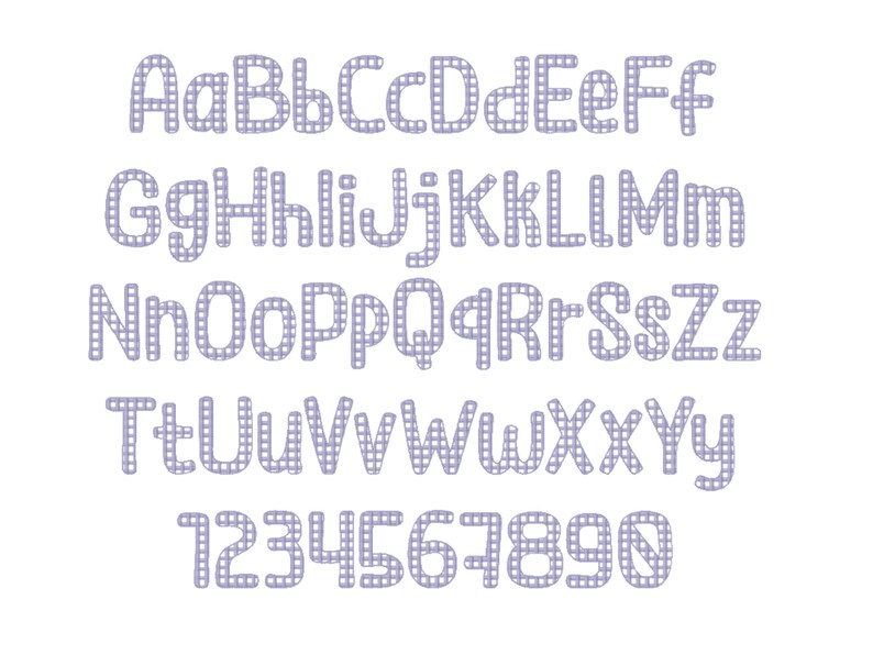 Decorative Embroidery Font Set DIY Names Dots Checks Waves Chess ...