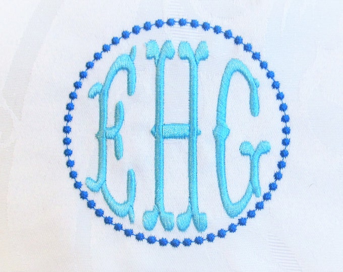 Unique new and awesome Fishtail circle monogram assorted sizes Monogram Font Classic Circle 3 letters machine embroidery design wedding 4x4