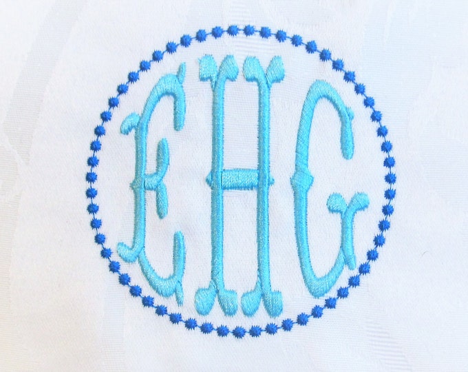 Unique new and awesome Fishtail circle monogram assorted sizes Monogram Font Classic Circle 3 letters machine embroidery design wedding 4x4