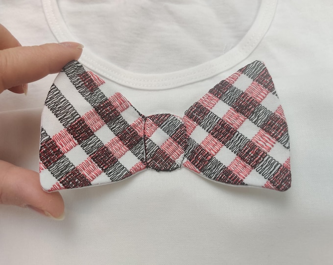 Gingham Tartan plaids buffalo checks Neck Bowtie Bow tie machine embroidery design in the hoop ITH project assorted sizes INSTANT DOWNLOAD