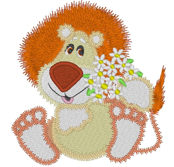Items similar to pretty lion  machine embroidery filled design Items similar to pretty lion  machine embroidery filled design