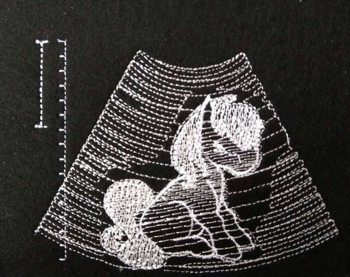 We're hoping it's a pony - Ultrasound Tech pocket - machine embroidery applique design In-the-Hoop project INSTANT DOWNLOAD