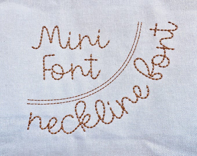Sweetcake script FONT hand stitch effect alphabet machine embroidery designs bean stitch monogram letters and numbers sizes 1 to 2.9in BX