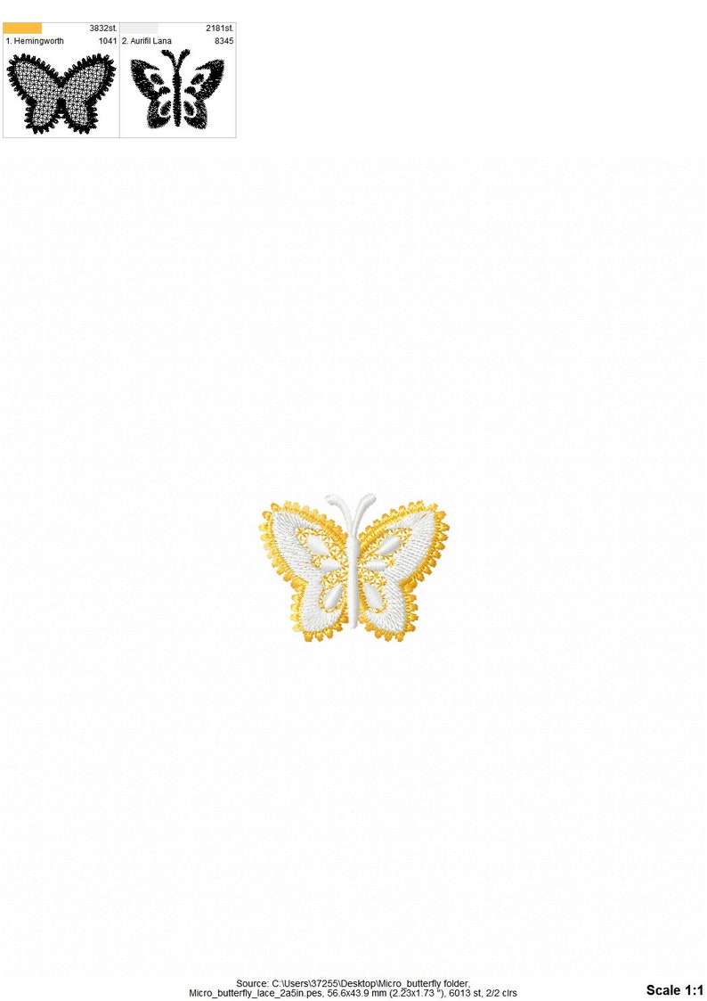 Small Mini FSL Butterfly Free Standing Lace Machine Embroidery Designs ...