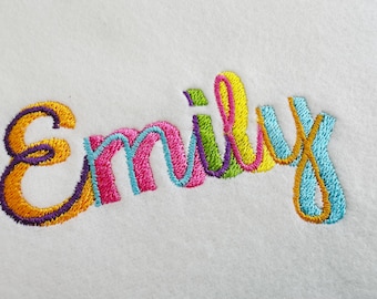 Shadow handwritten Font satin and fill stitch double 2 color alphabet letters monogram machine embroidery designs many sizes 1 up to 5 inch