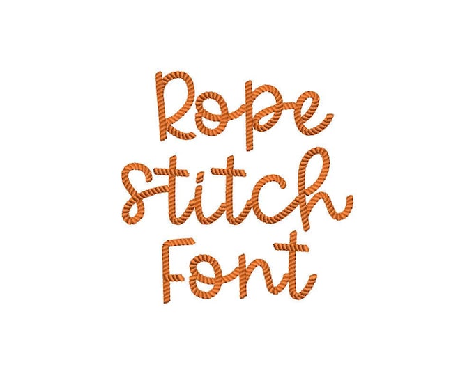 Rope stitch FONT machine embroidery designs assorted mini sizes 1 to 3 inch alphabet letters girl cowboy cowgirl monogram lasso rope effect