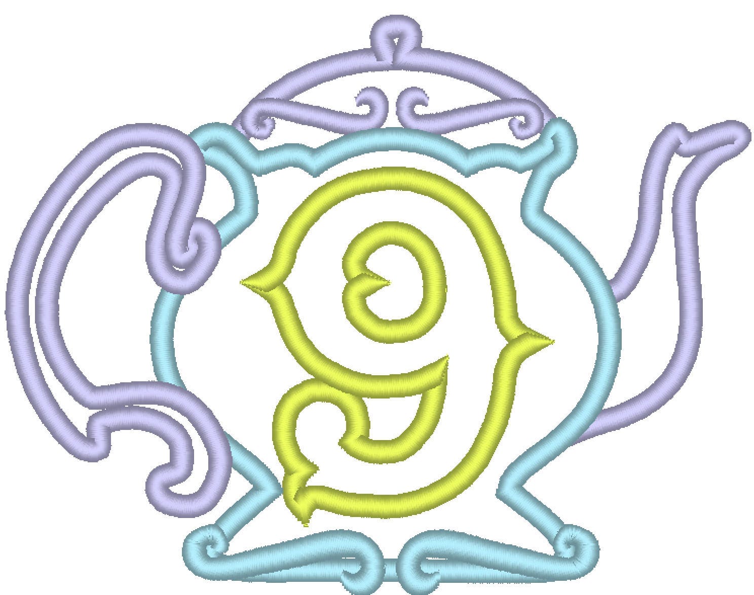 Teapot numbers Birthday numbers, all from 1 to 9, alice tea party