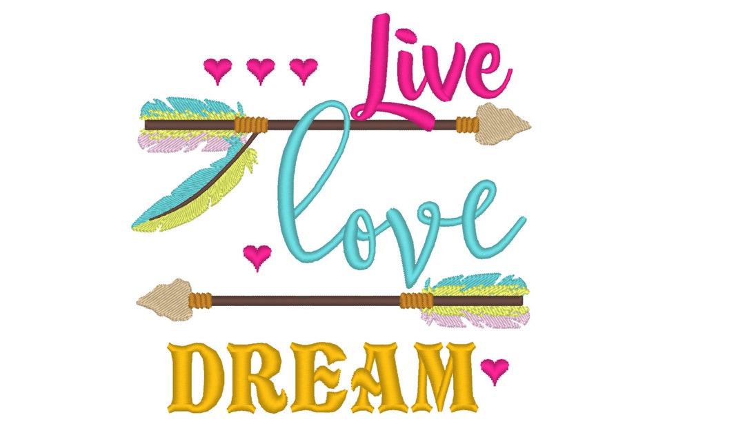 Live Love Dream Live Love Dream Embroidery Saying Baby Etsy