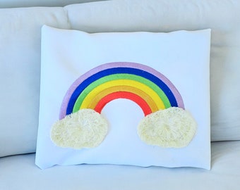 Top Rainbow fringed fluffy clouds in the hoop fur chenille awesome Rainbow machine embroidery designs for hoop 4x4, 5x7, 6x10 falling stars