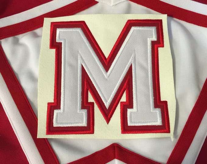 Two layers Double applique Athletic Sport High School Team Players FONT embroidery alphabet BX font and other embroidery formats 3 to 7inch