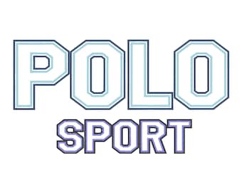 Diseños de bordado a máquina con tipografía de bloque para el equipo deportivo universitario (Varsity Collegiate Athletic): letras mayúsculas ABC y números, aplique de contorno de 2 colores.