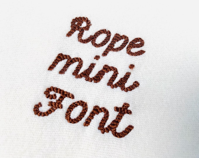 Mini Rope stitch FONT Penny Cowboy Cowgirl textured Alphabet Monogram Machine Embroidery Designs handwritten letters sizes 0.6 up to 1.5 in
