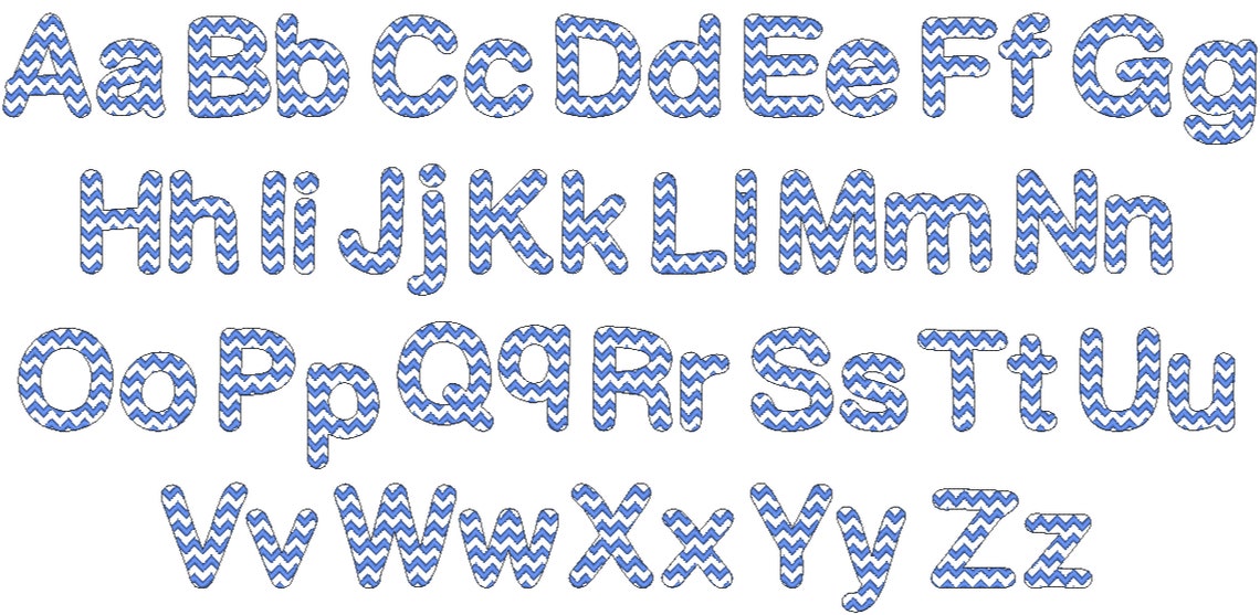 BX Included Chevron RIC RAC Font Light Sketch Outline Machine ...