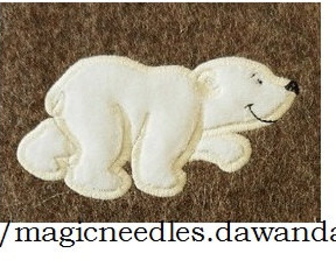 Polar bear white bear - machine embroidery applique designs - INSTANT DOWNLOAD for hoop 4x4 and 5x7 kids baby boy applique design
