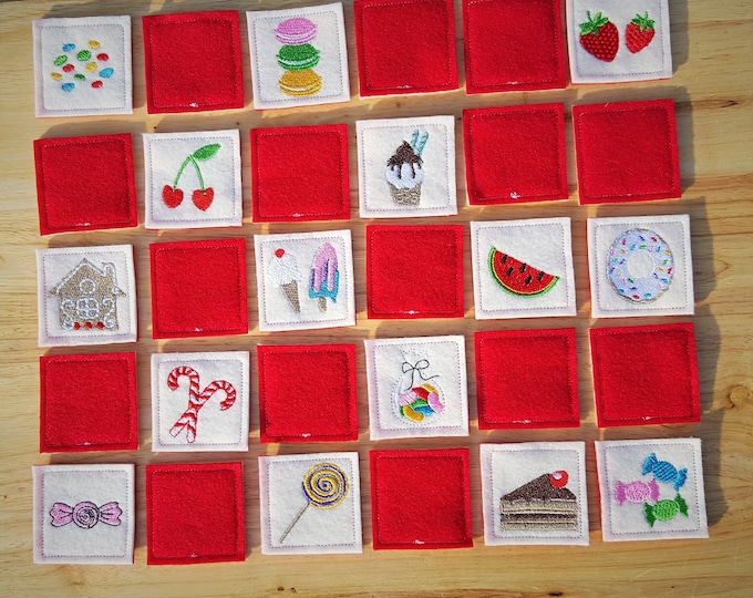 Sweet Memory game Sweeties In The Hoop  machine embroidery ITH simply design project download for hops 4x4, 5x7 and 6x10 INSTANT DOWNLOAD