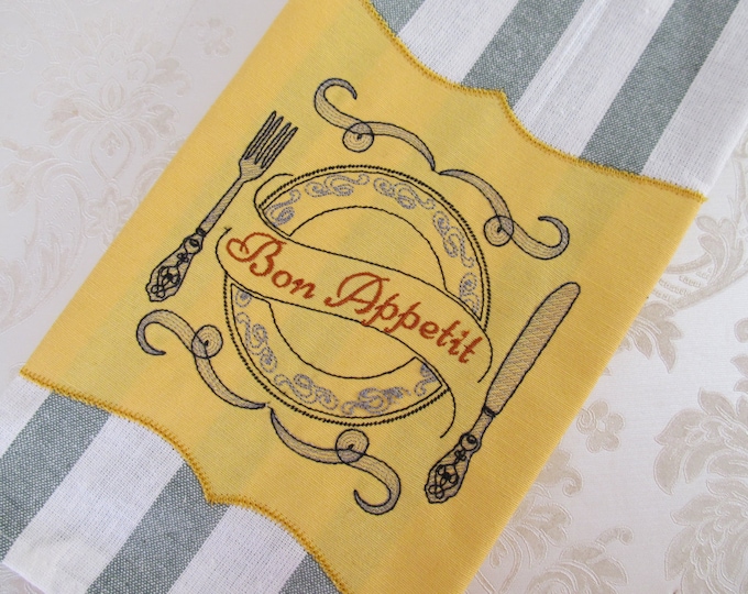 Bon appetit - quick stitch embroidery designs INSTANT DOWNLOAD