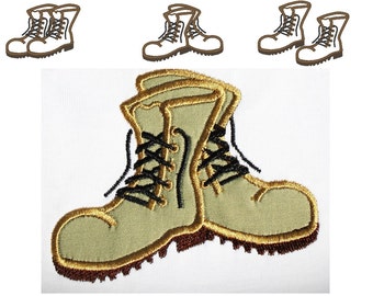 Appliques Combat Boots et tailles mini à partir de 5 cm (2 po.) Motifs appliqués brodés à la machine de 4, 5 et 6 po.