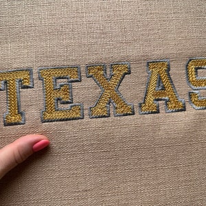Chain Stitch Font Applique Satin Stitch Outline Block Sport Collegiate ...